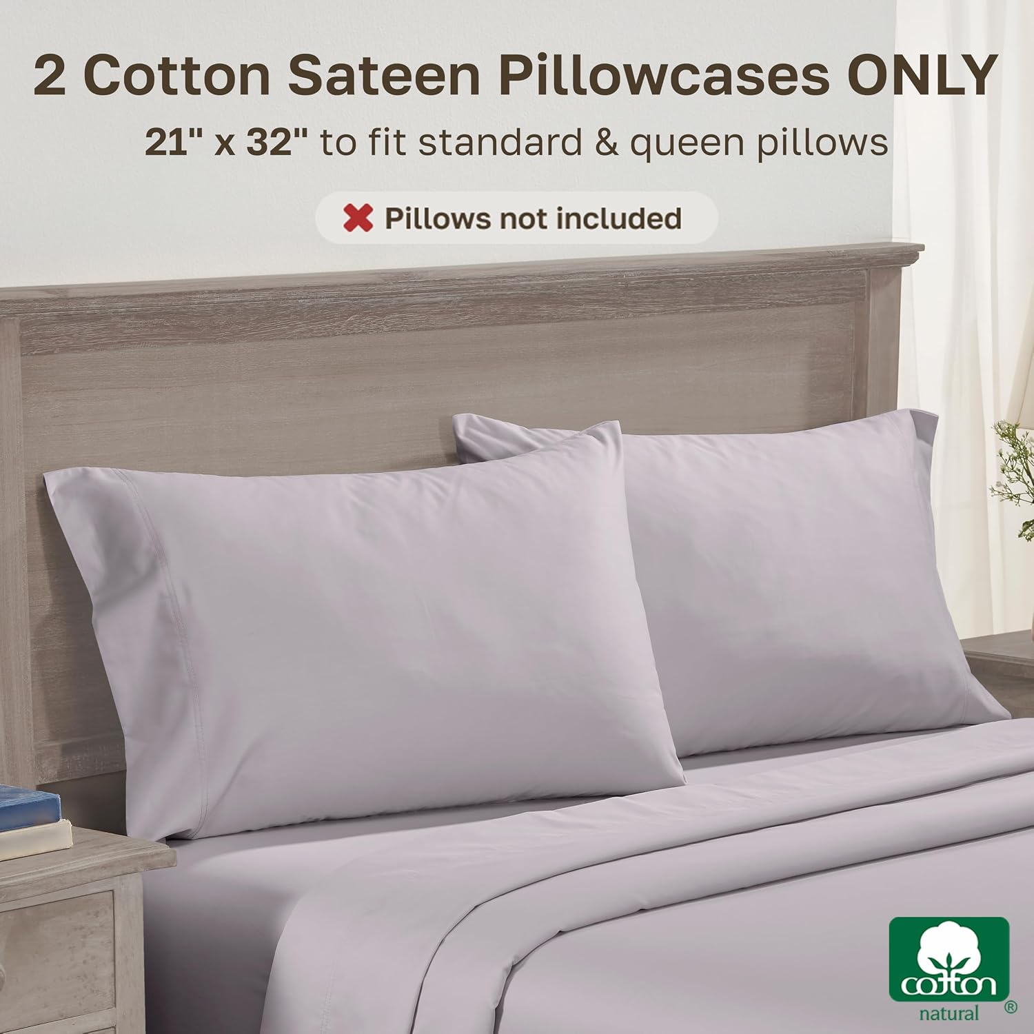 CaliforniaDesignDen Luxuriously Soft 600 Thread Count, 100% Cotton Set of 2 Cases, Crisp Pillows Cases Queen Size Set of 2 Fits Standard &…