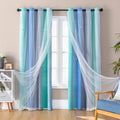 Addsomecolortolife XiDi Dream Star Blackout Curtains for Kids Rooms Boys Green Curtain for Bedroom Window Blue Grey, W52 X L63 Green