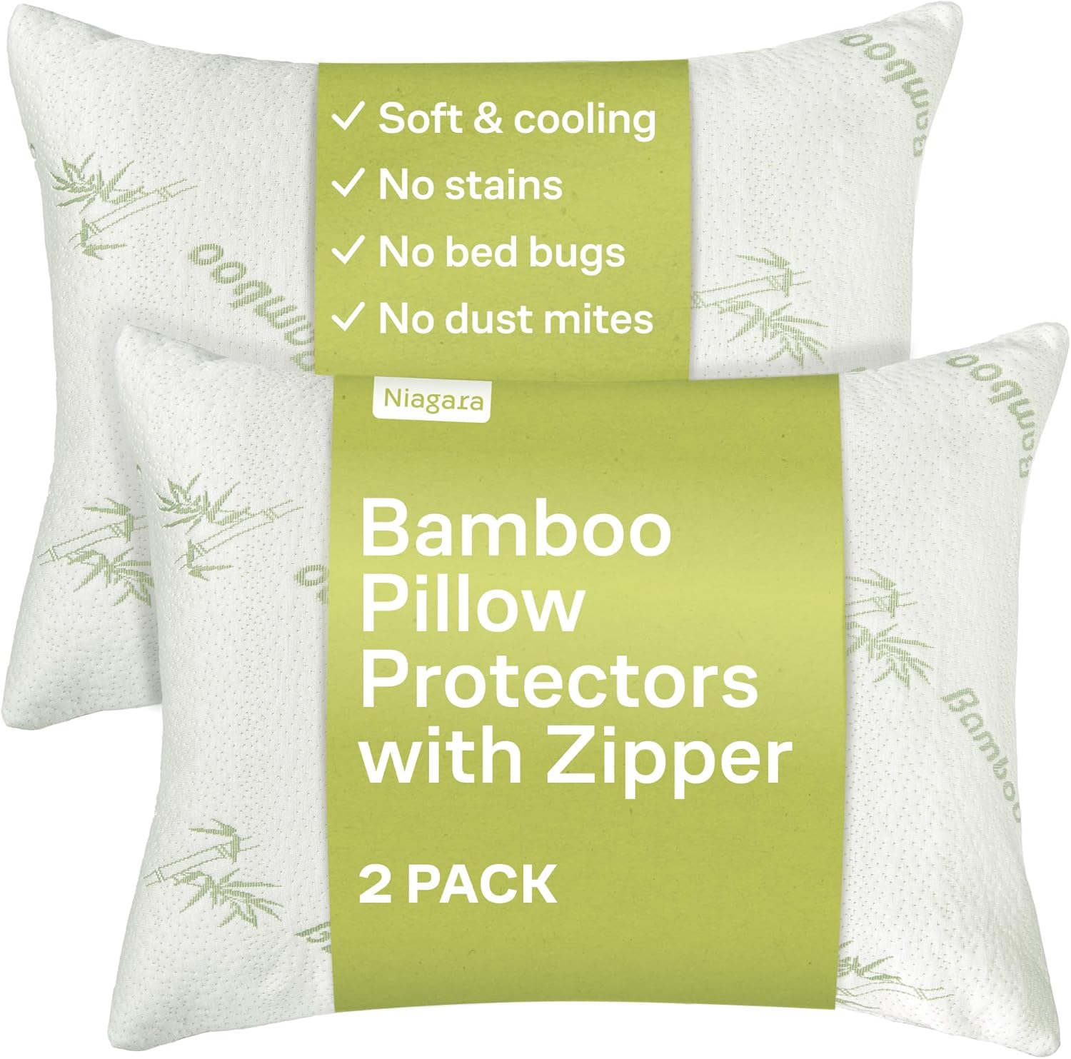 Cloud-Like Pillow Protectors with Zipper King Size - Breathable Cooling Pillow Covers for Hot Sleeprers - 100% Resistant to Stains, Dust…