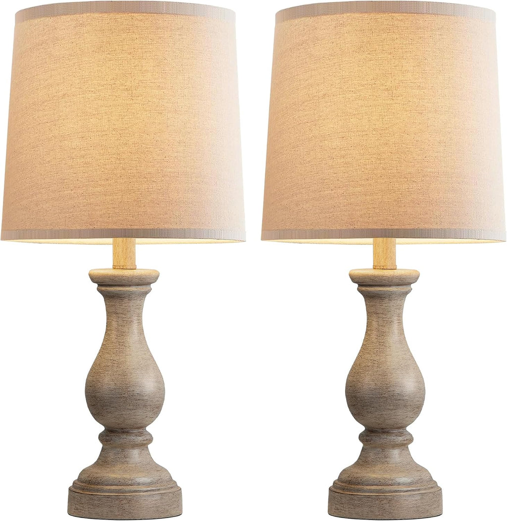 Seealle Farmhouse Table Lamps Set of 2 - Rustic Lamp for Bedroom Living Room, 22" Boho Bedside Lamps for Night Stands End Table Office…