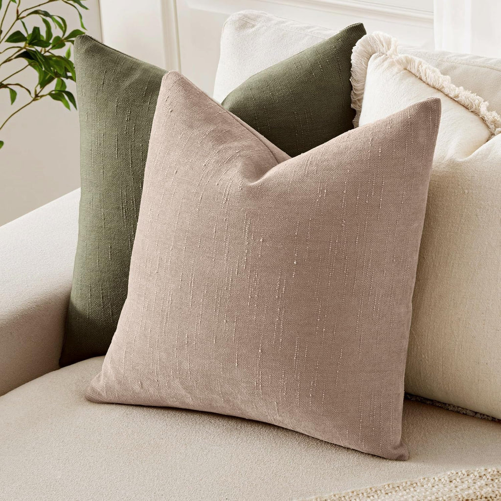 MIULEE Pack of 2 Decorative Throw Pillow Covers Soft Chenille Throw Pillows Solid Textured Cushion Covers for Couch Sofa Bedroom Living…
