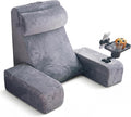 TabCouchCaddy Reading Pillow for Adults – 24” XL Memory Foam Backrest with Detachable Arms, Cup Holder, Phone Caddy & Adjustable Tray Mount…