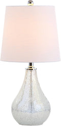 JONATHAN Y 20.5" Mosaic White Coastal Mini LED Table Lamp for Living Room Office, White Linen Drum Shade, Modern Mother of Pearl Bedside…