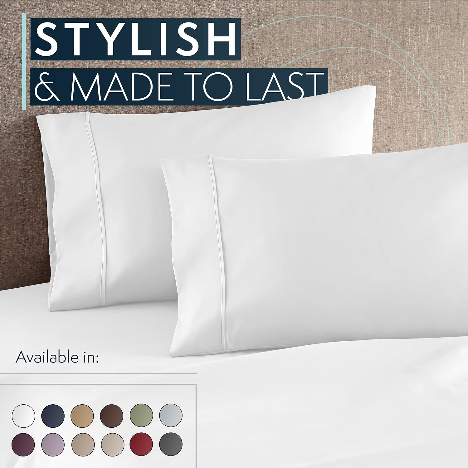 HCCollection HC Collection Pillow Cases Standard Size/Queen Size Set of 2- Microfiber, Extra Soft Pillowcases - easy maintenance &…