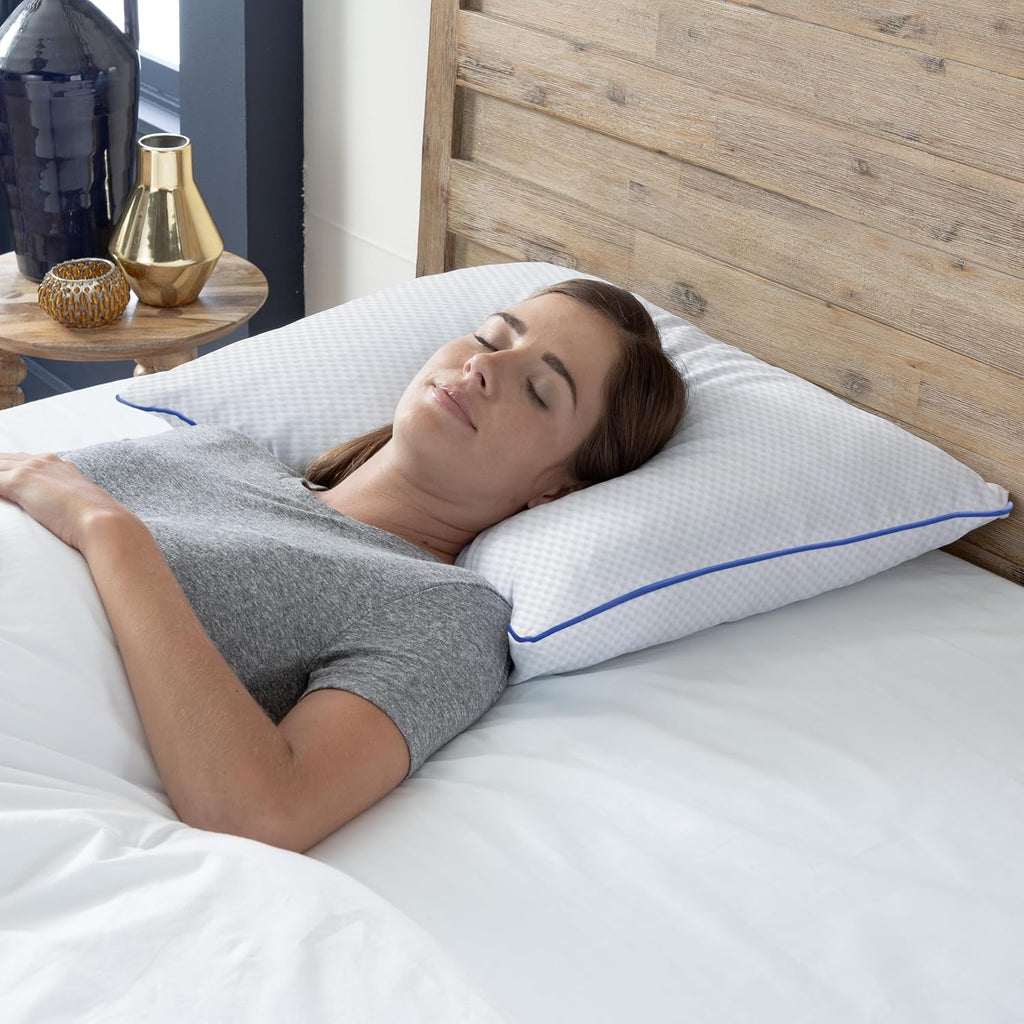 Vibe Cooling Gel-Infused Shredded Memory Foam Pillow, 2 Pack, Oversized (15” x 27”)