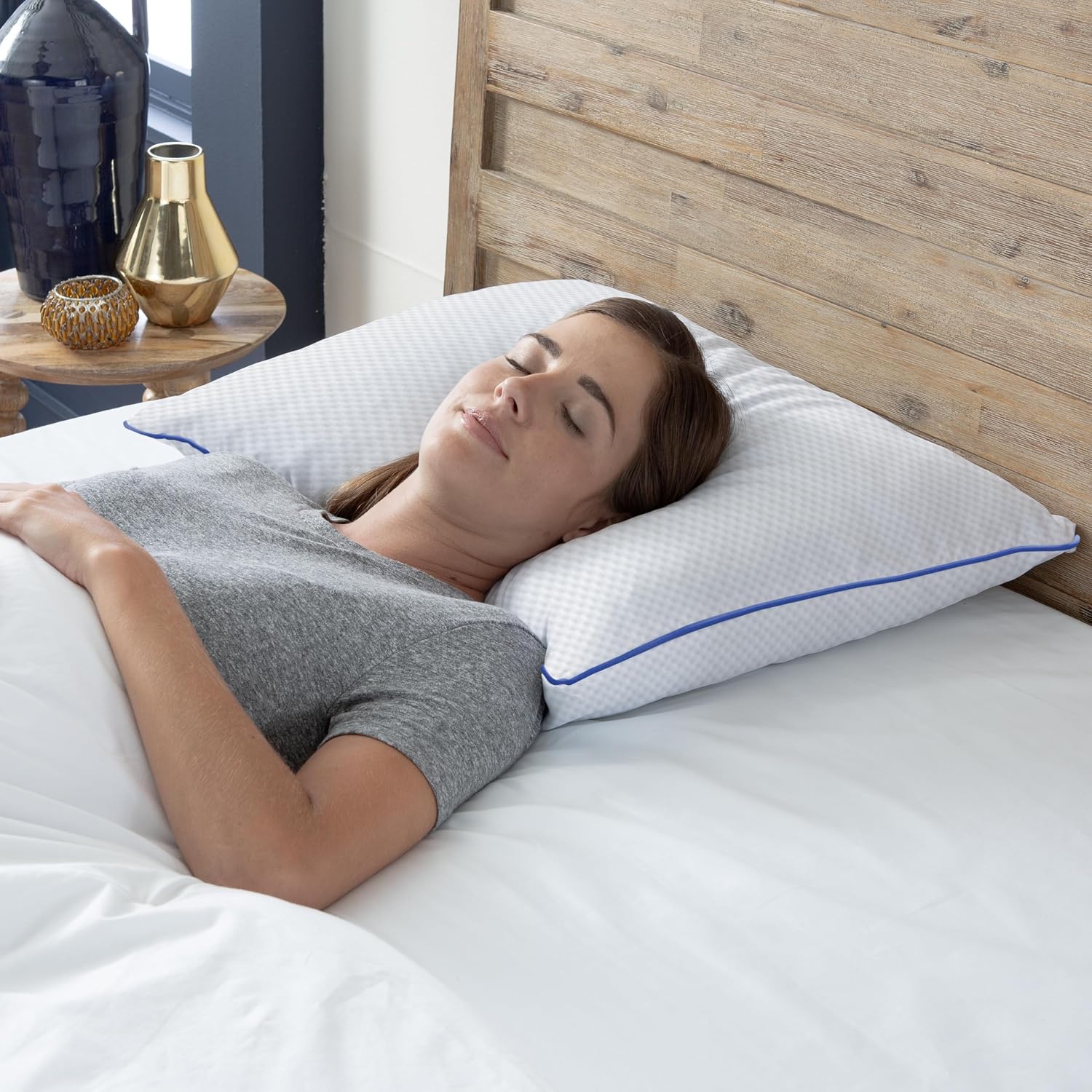 Vibe Cooling Gel-Infused Shredded Memory Foam Pillow, 2 Pack, Oversized (15” x 27”)
