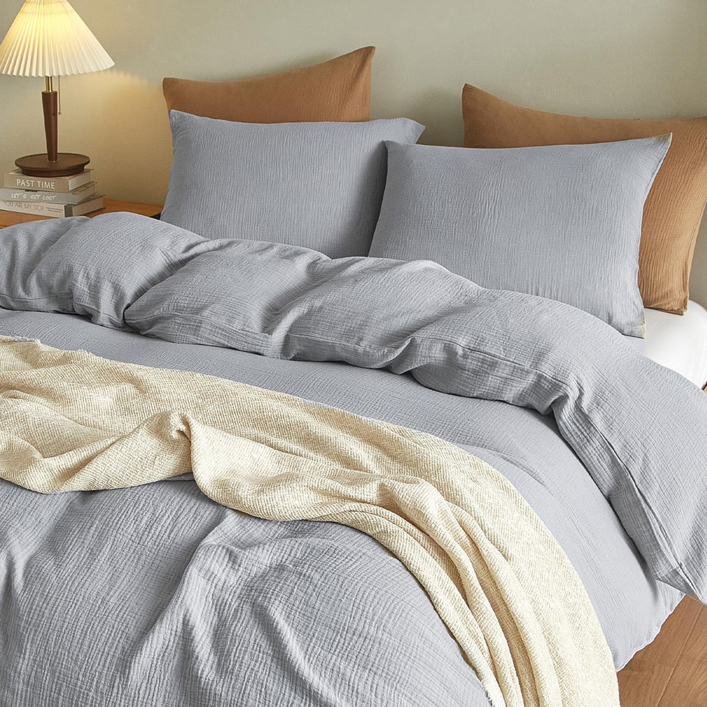 DefineCozyHealthyLife SE SOFTEXLY Muslin Pillowcases King Size 100% Cotton, 2 Pack Linen Like Pillow Shams with Envelope Closure, Ultral So…