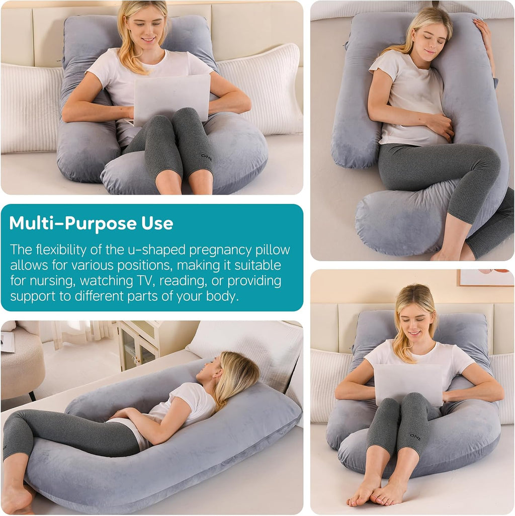 U-Shaped Pregnancy Pillow for Sleeping, Full Body Support for Back, HIPS & Belly - 57 Inch Maternity Pillow with Machine Washable Cover |…