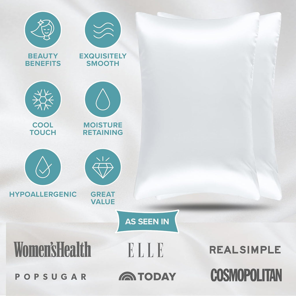 BareHome Bare Home 100% Mulberry Silk Pillowcase for Hair and Skin - Ultra 6A Grade 19 Momme Silk Pillow Case - Hidden Zipper - Breathable…