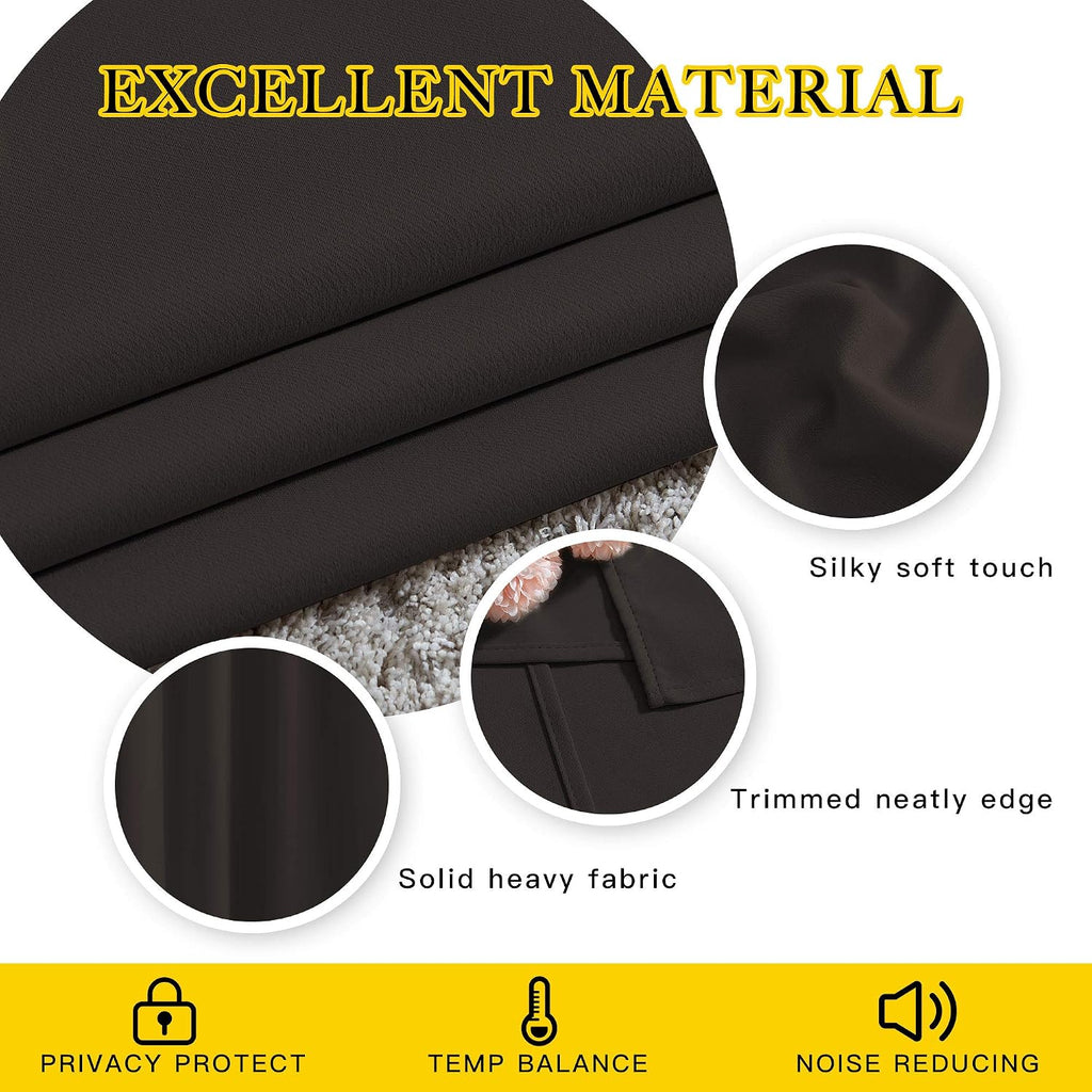Nicetown Bedroom Blackout Curtains and Drapes - Energy Smart Thermal Insulated Solid Grommet Blackout Draperies for Living Room (2 Panels,…