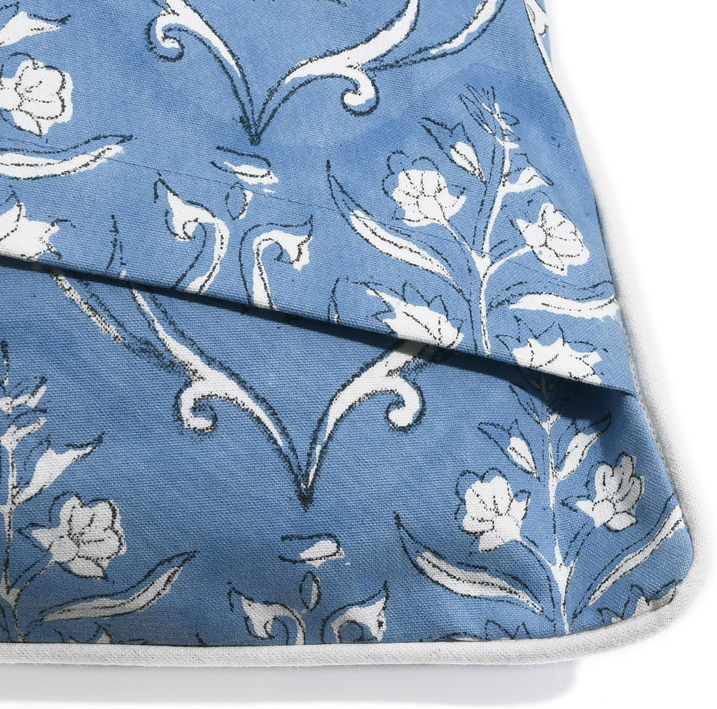 Ridhi Block Print Cornflower Blue Pillow Cover 24" x 24" (Pack of 2) Decorative Couch Pillows for Living Room, Chic Boho Cute Outdoor Pillo…