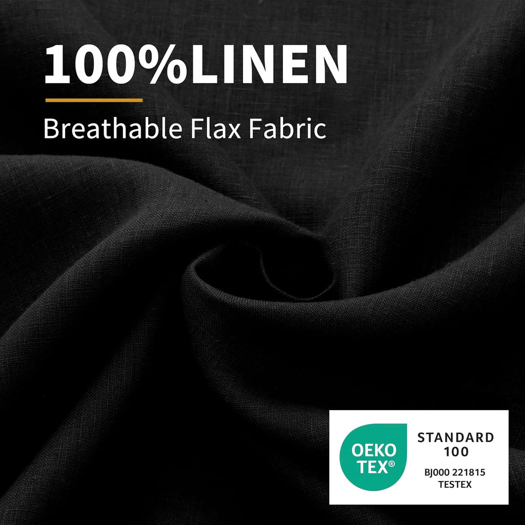 Chuffed Linen Pillowcases 2 Pack 100% Linen Standard Pillow Cases, Breathable and Cooling Washed Pillowshams with Zipper Closure, 20x36 Inc…
