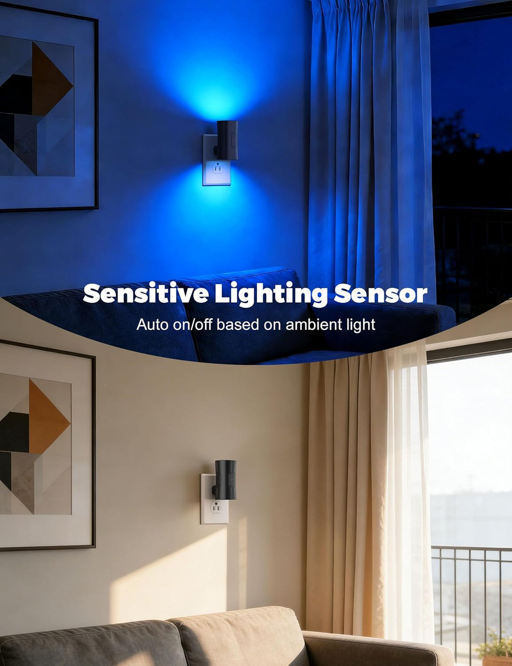 Fesnne Night Light, 2-Pack Dimmable Plug-in Night Light with Auto On/Off & 90°Rotatable Plug, 0-100LM Adjustable Brightness, 1W Ultra Low E…