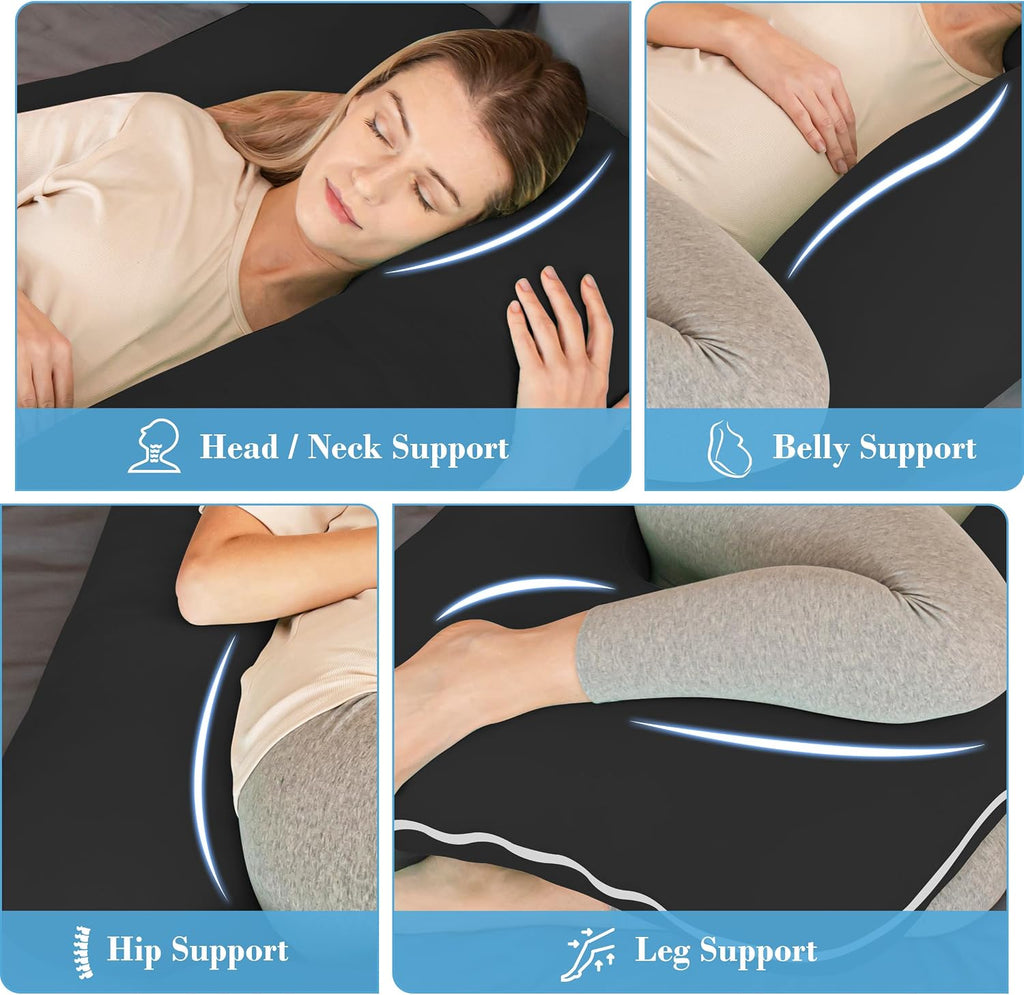 Cute Castle Cooling Cover Pregnancy Pillows, Soft U-Shape Maternity Pillow with Removable Cover - Full Body Pillows for Adults Sleeping…