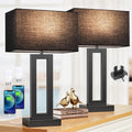 Seealle 22" Tall Living Room Lamps for Night Stands - Touch Bedside Lamp with USB C+A, 3 Way Dimmable Bedroom Lamps for End Tables Set of…