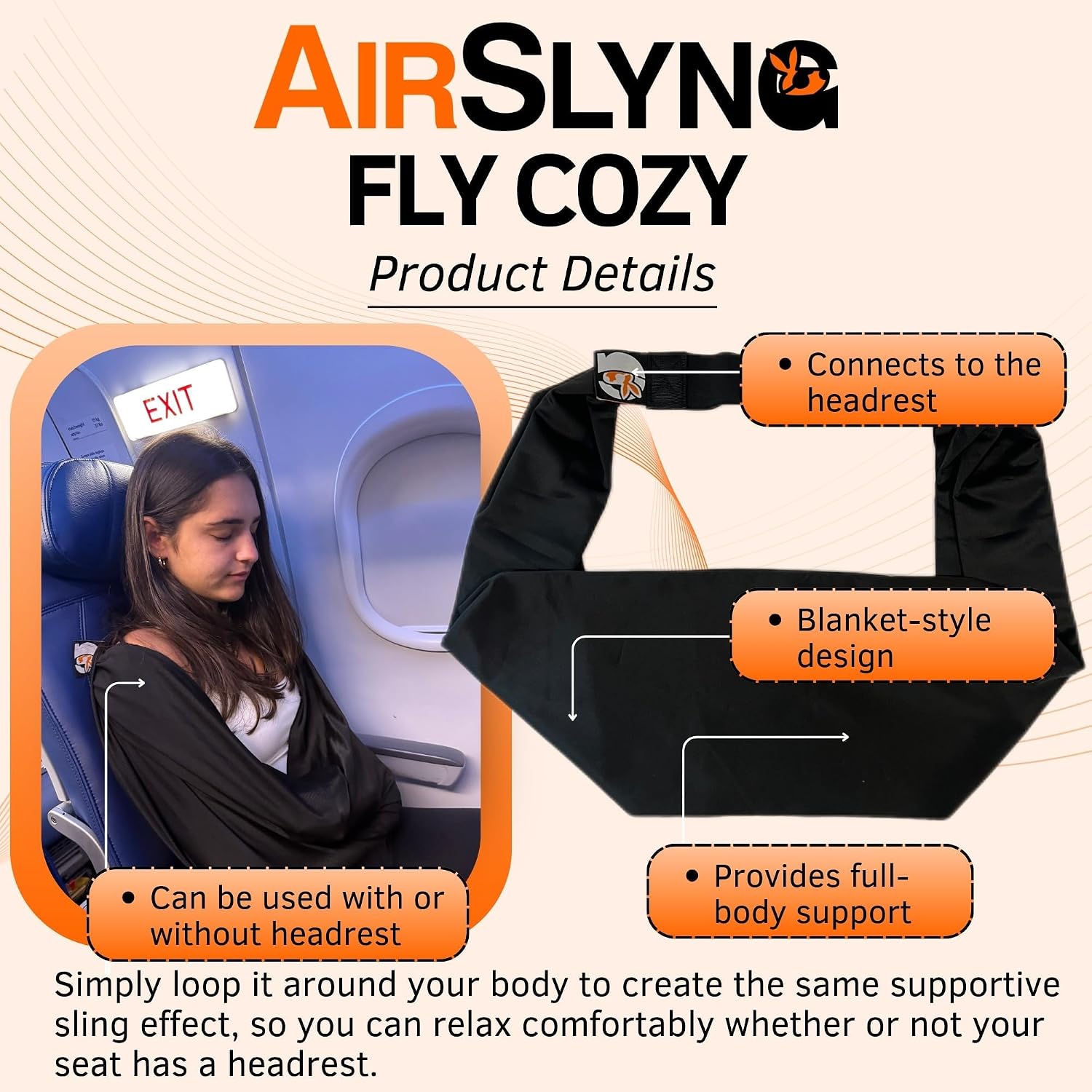 The Slyng-Premium Travel Blanket System – Airplane Sleep Support, Blanket Body Sling for Deep Sleep | Ultra-Soft, Breathable, Compact…