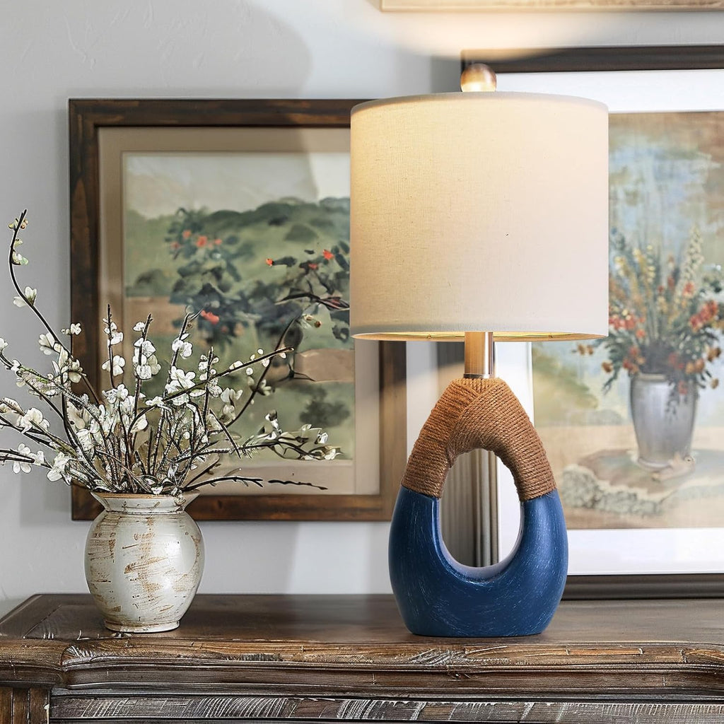 OYEARS 19" Table Lamp for Living Room, Boho Lamp for Bedroom, Bedside for Nightstands, Suitable for Small Space, Coastal Farmhouse, End…