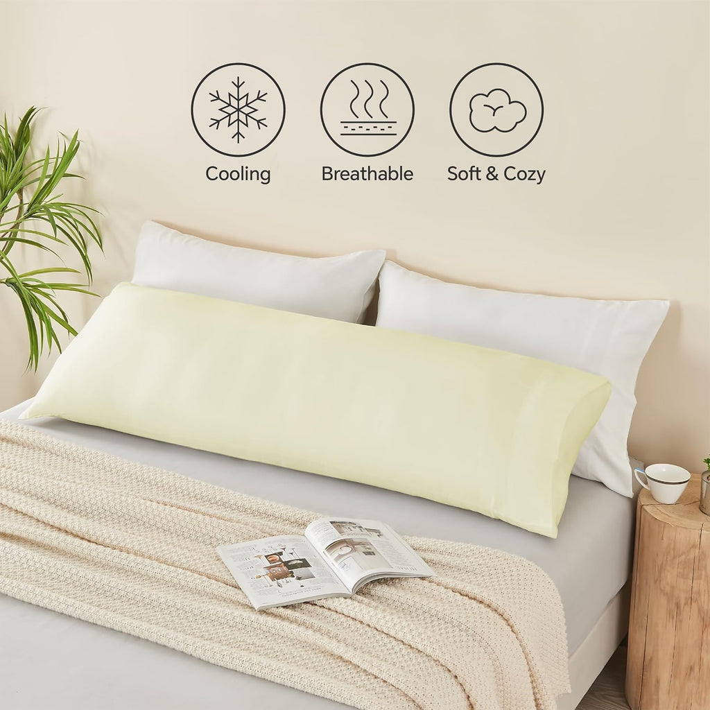 Bedelite Body Pillow Cover, Rayon Made from Bamboo, Cooling Body Pillow Pillowcase for Hot Sleepers and Night Sweats, Breathable & Silky So…