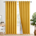 Xwzo 100% Blackout Curtains 84 Inches Long with Tiebacks- Completely Shaded & Energy Saving Long Window Panels with Black Liner for Living…