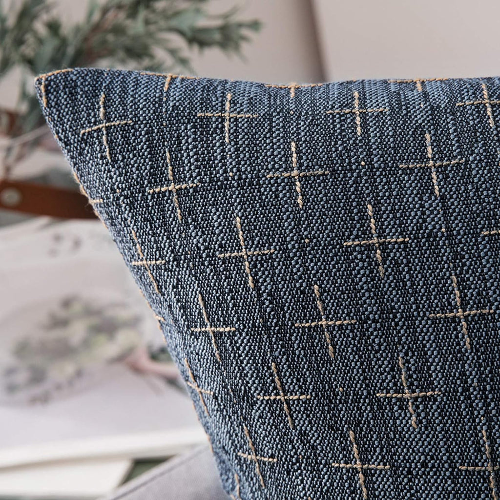 MIULEE Pack of 2 Decorative Burlap Linen Throw Pillow Covers Modern Farmhouse Vintage Pillowcase Rustic Woven Textured Cushion Cover for…