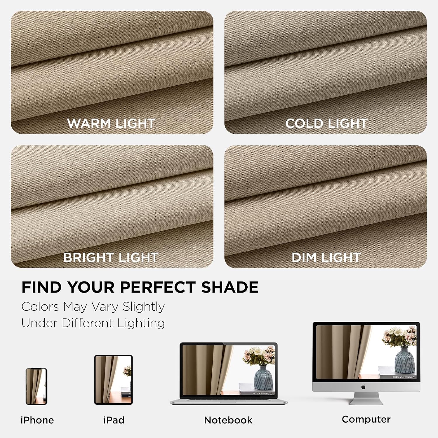 Joydeco Beige Curtains 95 Inches Long 2 Panels Set, Thermal Insulated Long Curtains& Drapes 2 Burg, Room Darkening Grommet Drapes for Livin…