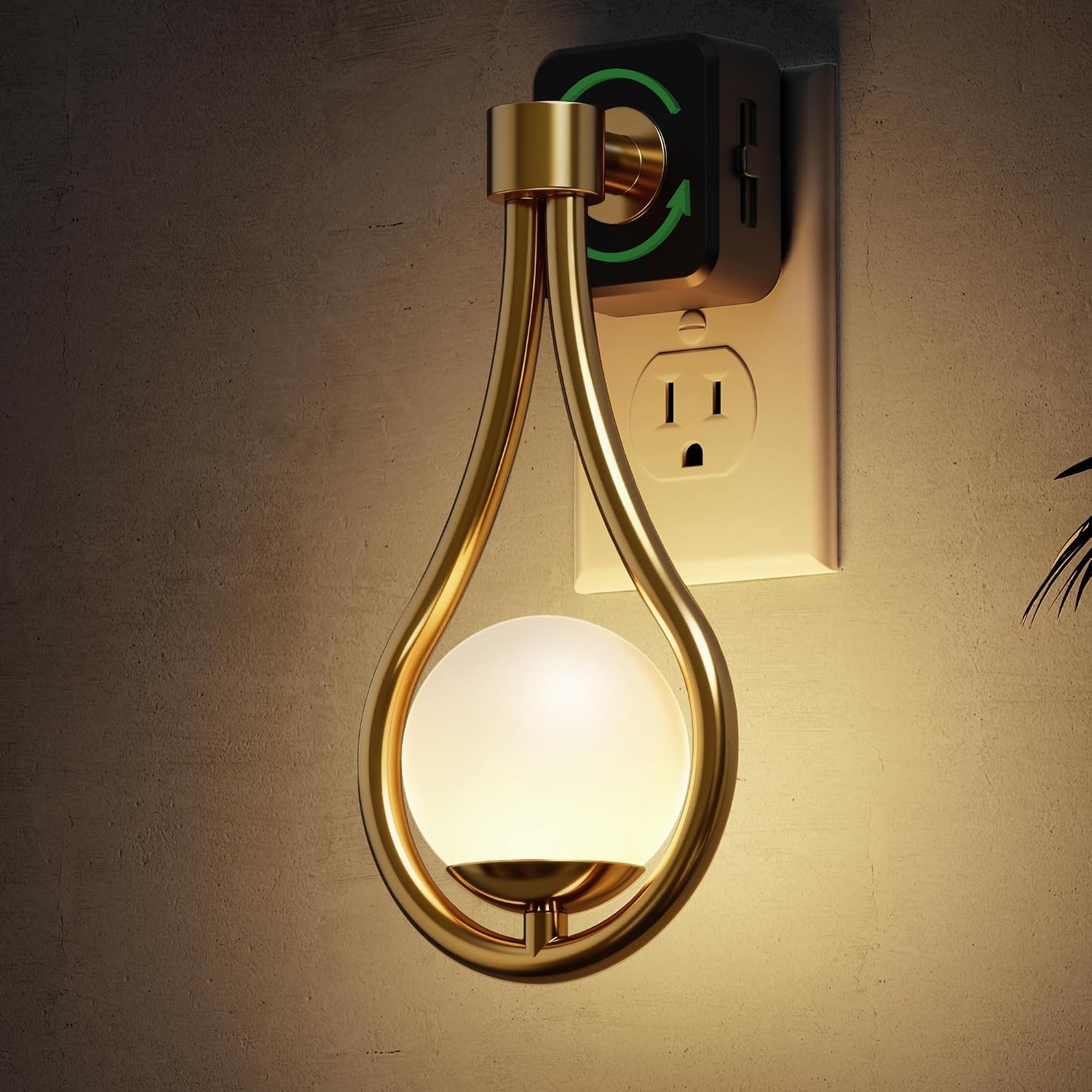 L LOHAS LED Night Lights Plug Into Wall: Dusk to Dawn Sensor, Soft White 3000K Nightlight, 0-100LM Adjustable Brightness, 330°Rotating…