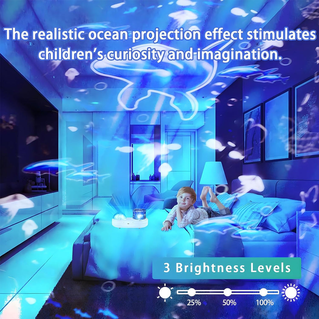 ONXEBornforqualityNeverWasteYourMoney Ocean Kids Night Light Projector,360°Rotating Jellyfish Lamp Projector with 7 Films & Timer Sensory L…