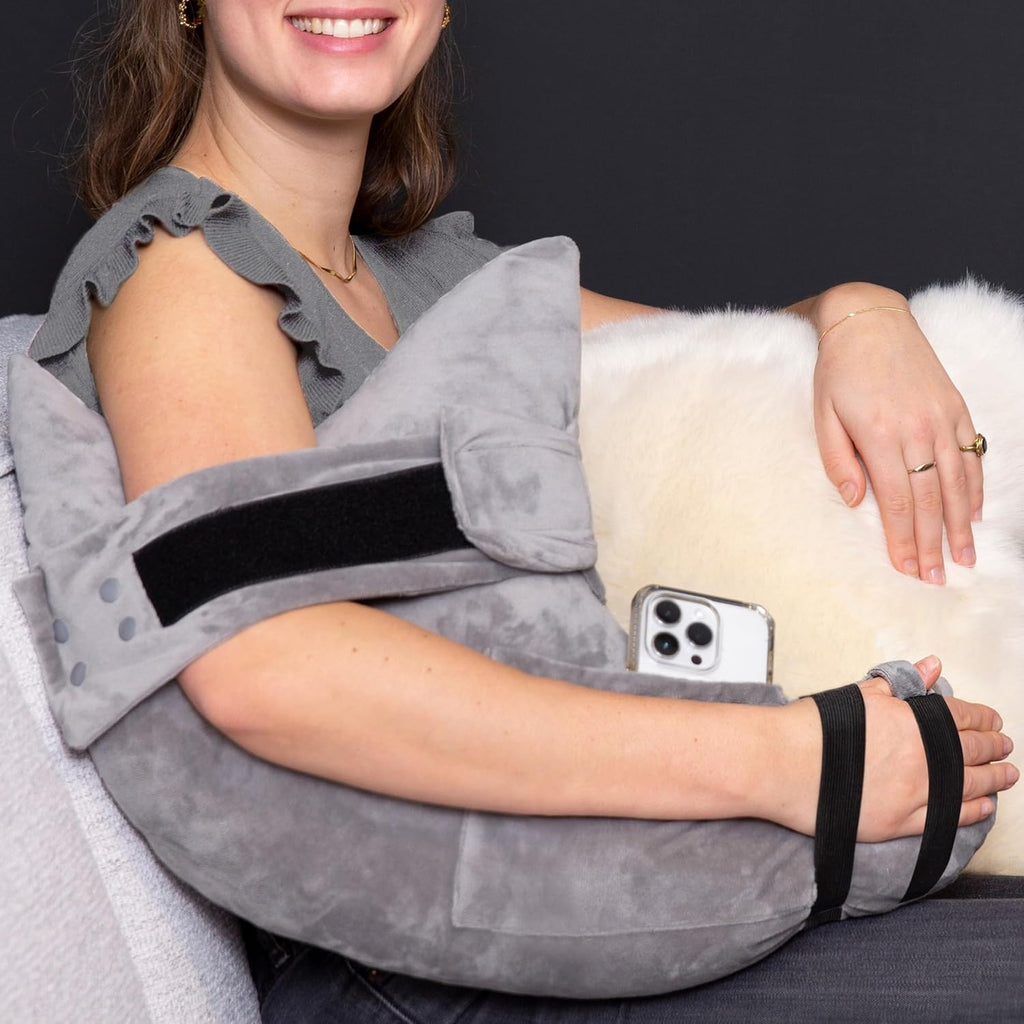 Moyoama Post Shoulder Surgery Pillow for Sleeping – Left/Right Arm Support with Adjustable Strap & Custom Firmness for Restful Recovery – R…