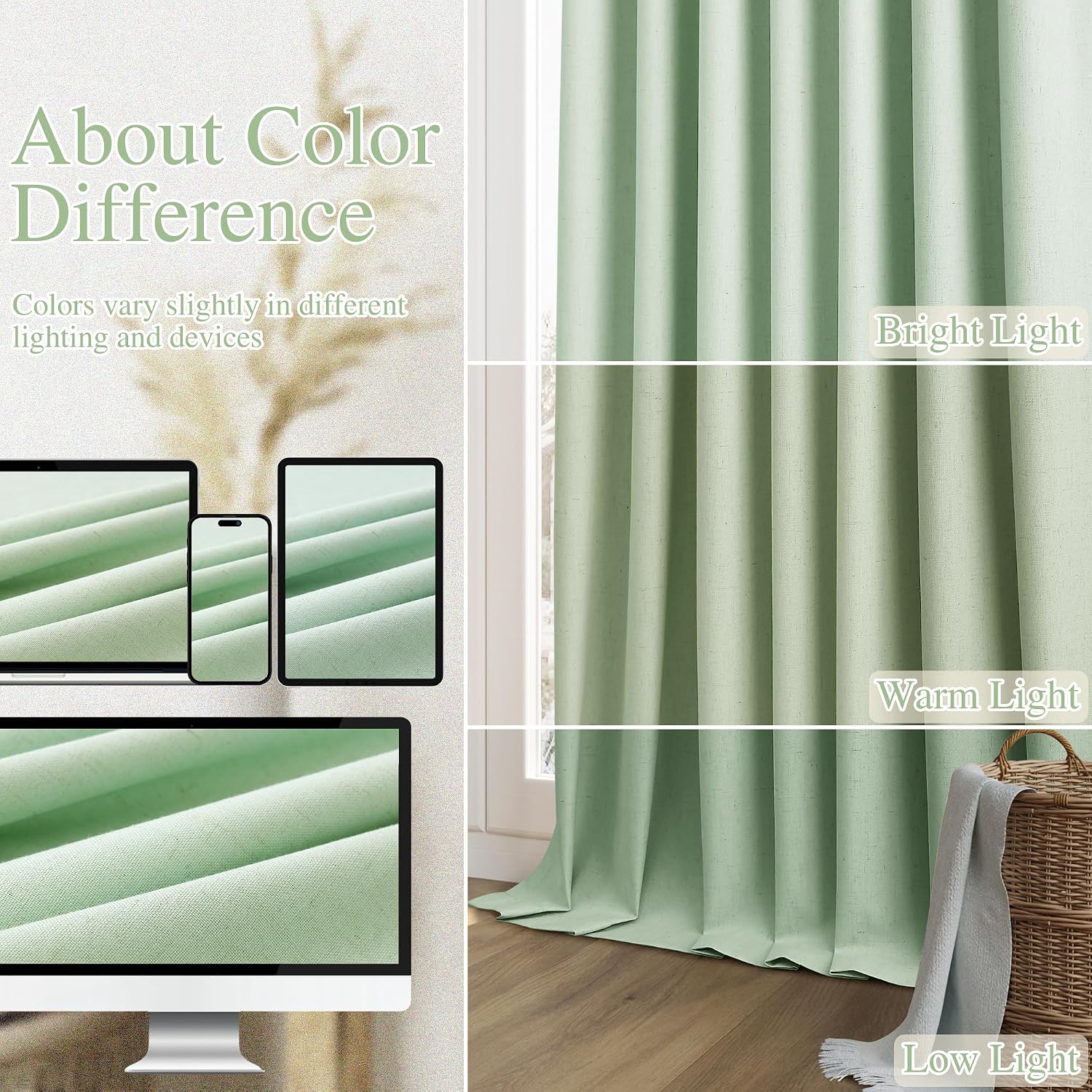 Guken 100% Blackout Curtains 120 Inch Length 2 Panels Set for Living Room Bedroom Back Tab Thermal Insulated Black Out Linen Drapes Room Da…