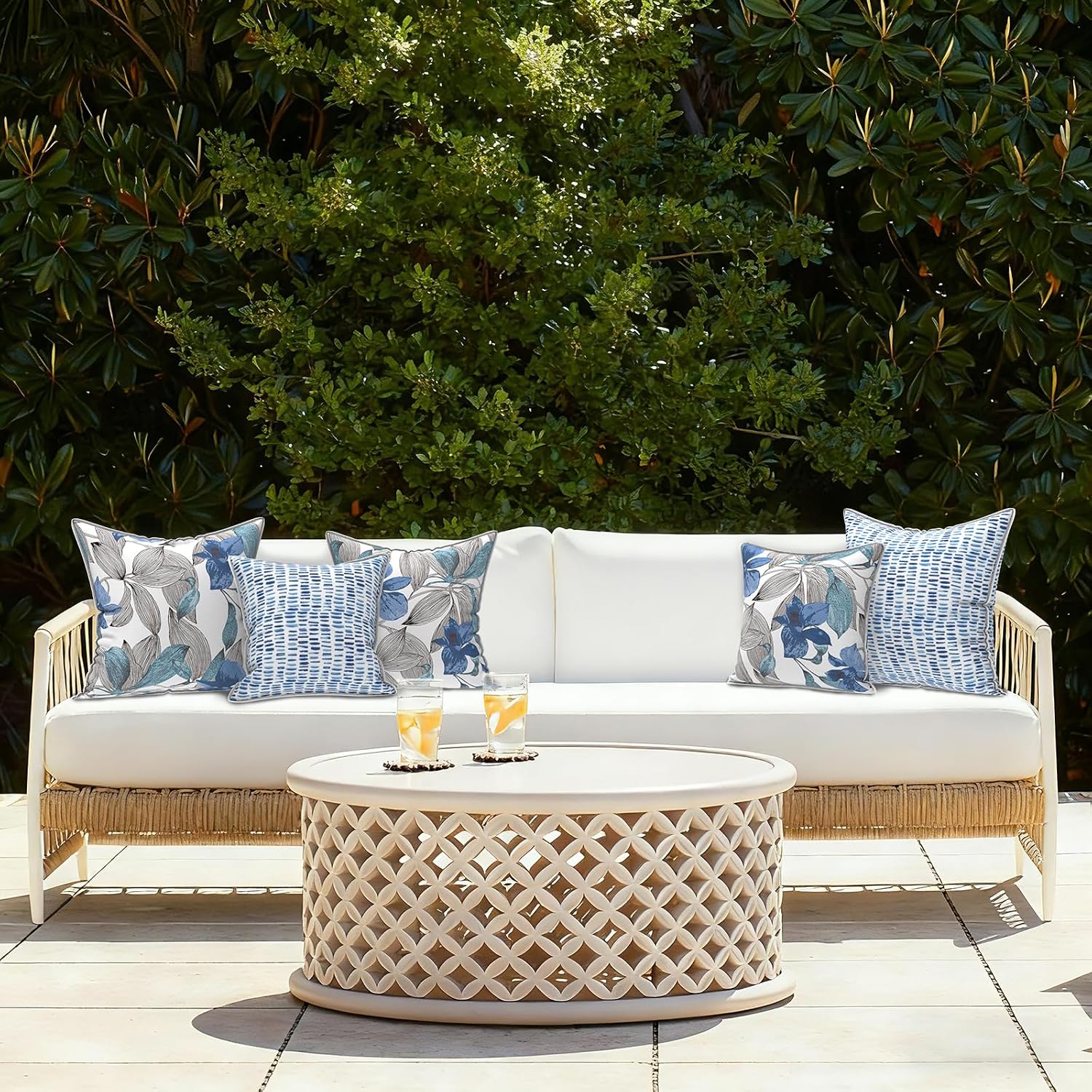LVTXIII Outdoor Pillow Covers Set of 2, Patio Waterproof Throw Pillow Cases Fade Resistant Accent Pillow Covers for Spring Summer Garden…