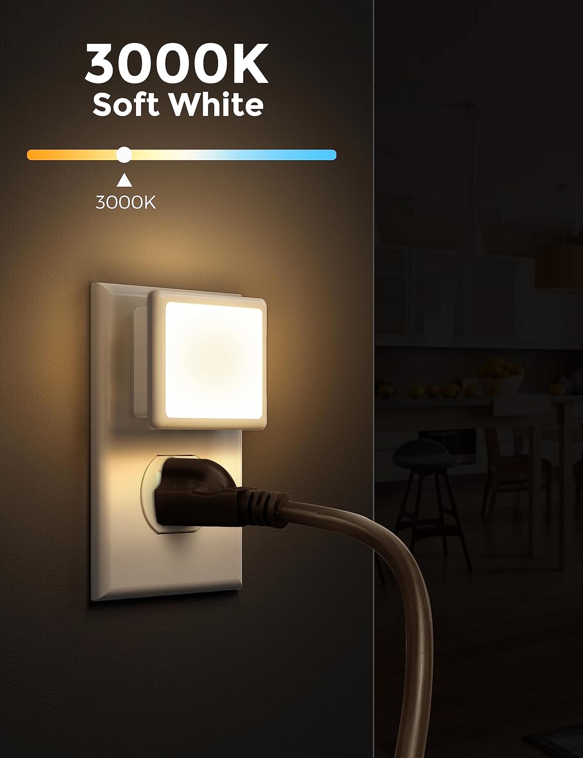 L LOHAS LED Night Light, Night Lights Plug into Wall, [6-Pack] Plug in Night Light, Dusk-to-Dawn Sensor, 3000K Soft White 0.3W Bright…