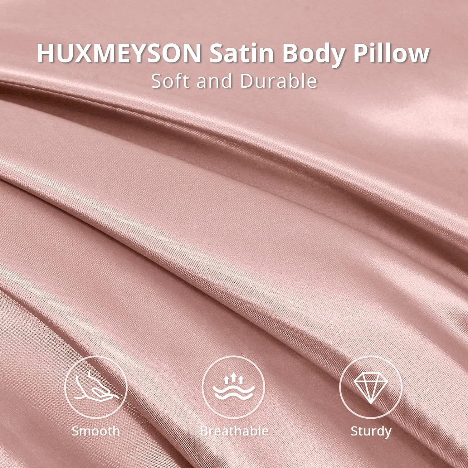 Huxmeyson Body Pillow with Satin Pillowcase, Body Pillow for Adults, Removable Cover, Pink (20"x54") Pink