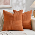 Fancy Homi 2 Packs Burnt Orange Decorative Throw Pillow Covers 20x20 Inch for Living Room Couch Bed Sofa, Rustic Farmhouse Boho Home…