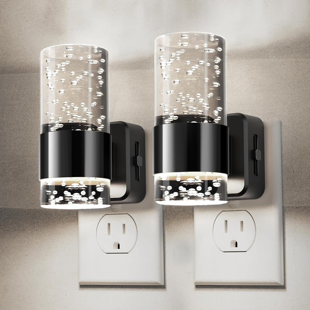 L LOHAS LED Night Light, Dimmable Night Lights Plug into Wall, 2 Pack Acrylic Nightlights with 0-100 LM Adjustable Brightness, 5000K Plug…