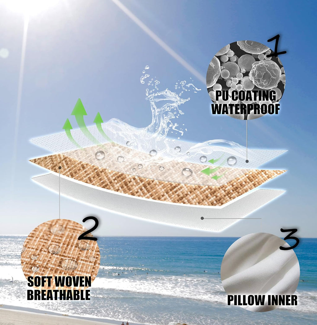 Kevin Textile Throw Pillow Cover Outdoor Waterproof Decorative Square Cushion Covers Water Resistant Pillowcase Shell for Couch Tent Park…