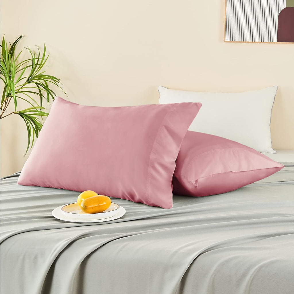 Bedelite King Size Pillow Cases Set of 2, Rayon Derived from Bamboo, Cooling Pillow Cases for Hot Sleepers & Night Sweats, Breathable and S…