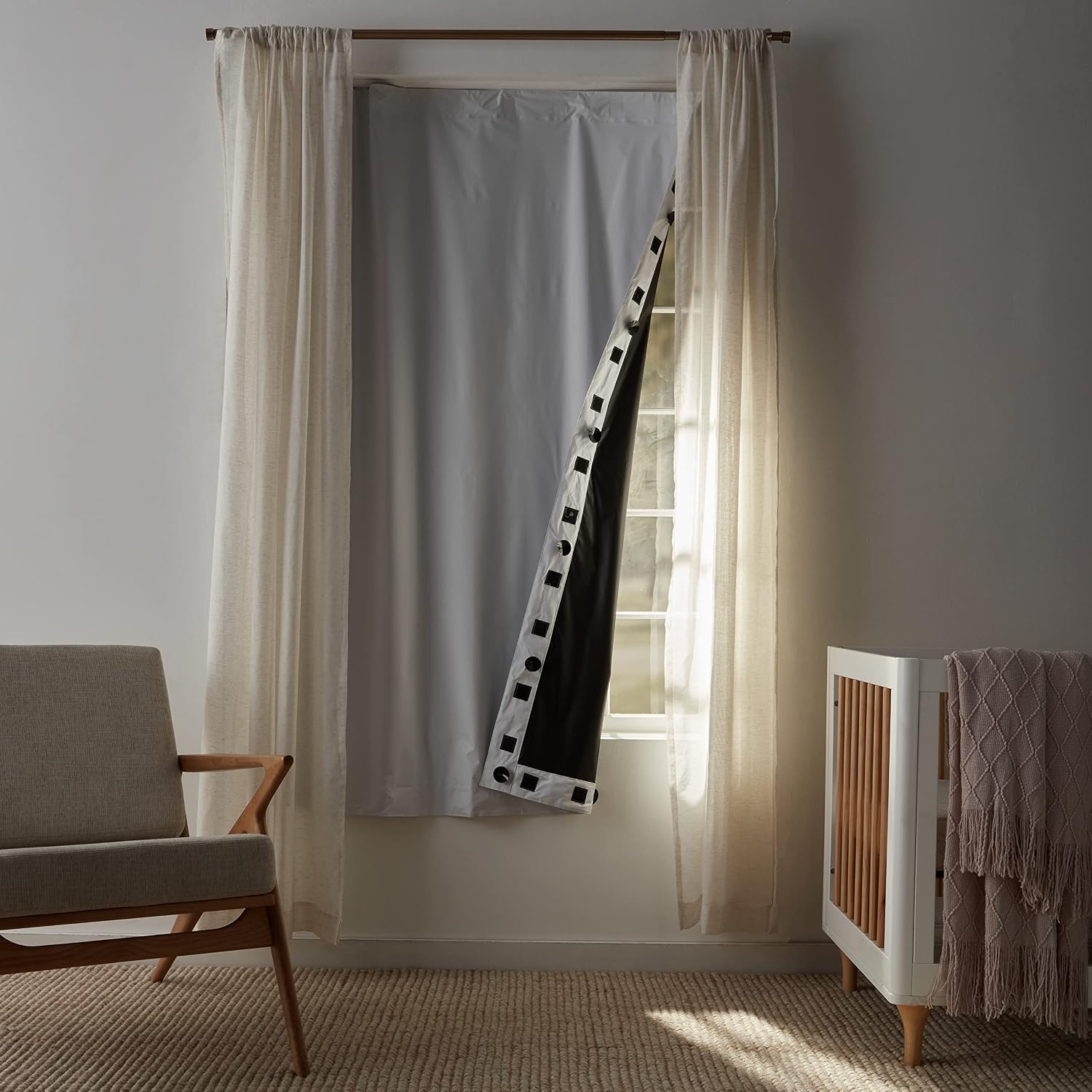 Amazon Basics Portable Blackout Curtain Shade with Suction Cups, Noise Reducing, Energy Saving, 50"W x 78"L, White, 2-Pack