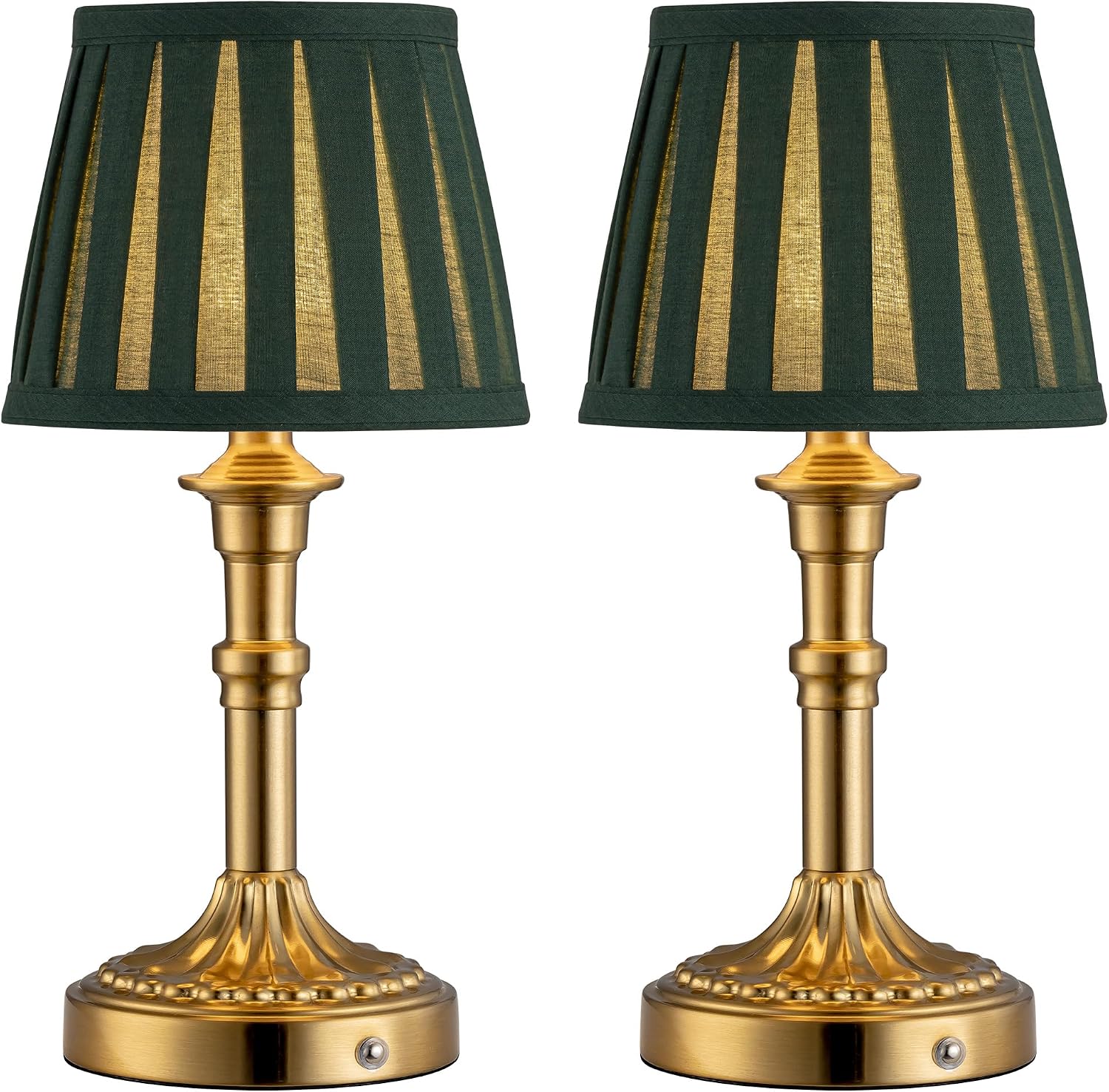 KDG Cordless Portables Table Lamp Set of 2, LED Fabric Shade Small Desk Lamps, 5000mAh Battery Powered Lighting, 2700K Stepless Dimmable…