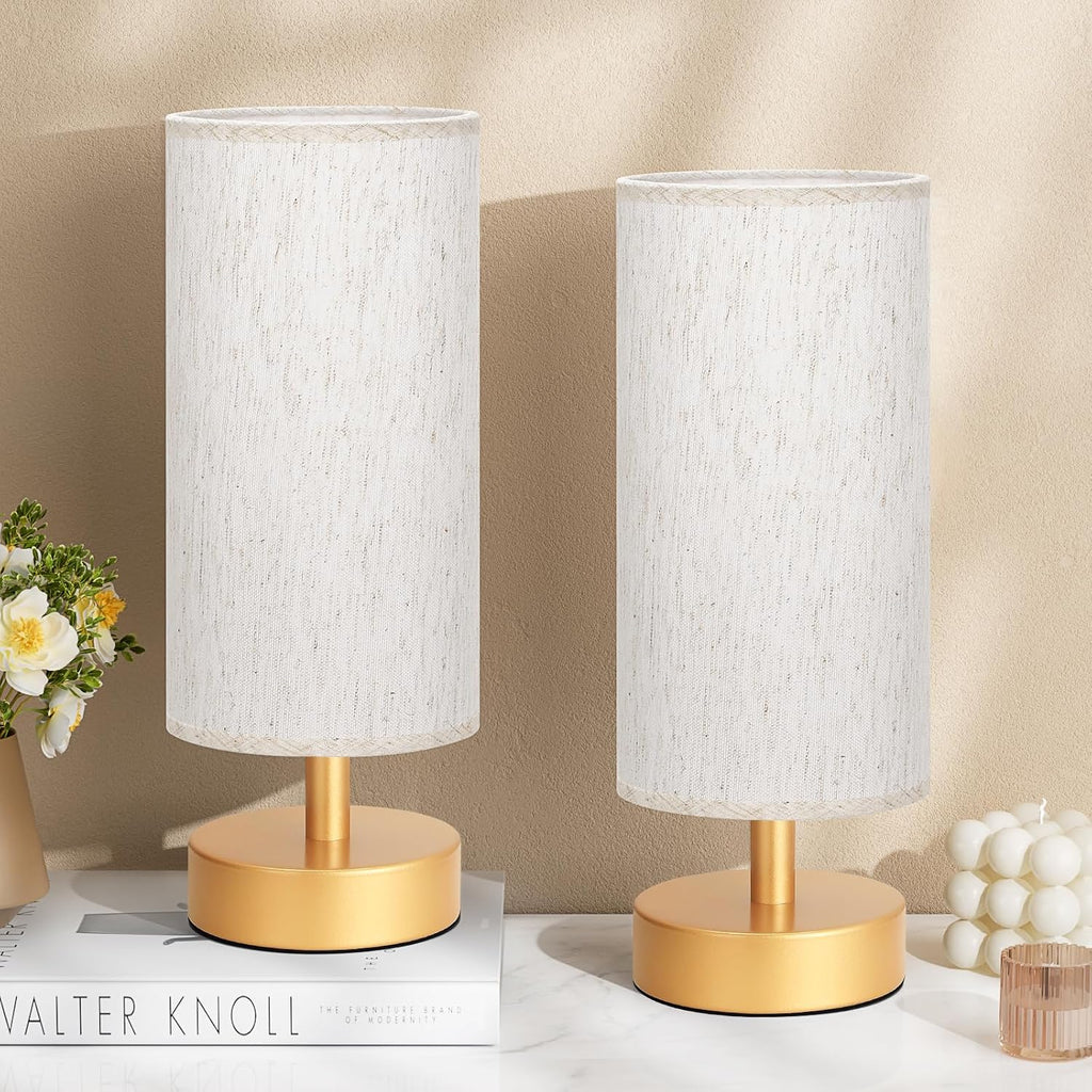PartageiZ Small Table Lamp for Bedroom Set of 2 - Bedside Lamps for Night Stands, Minimalist Nightstand Light Lamp for Reading Room, Kids…
