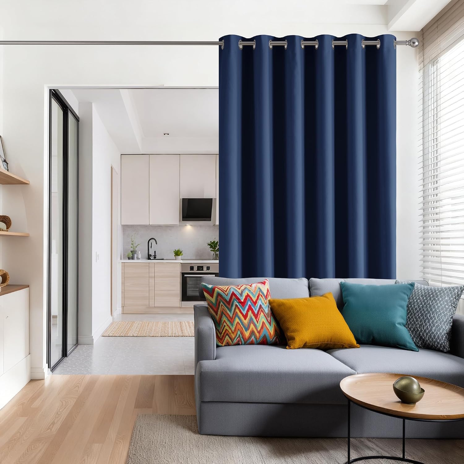 Rybhome RYB HOME Blackout Thermal Insulated Curtains, Portable Curtain for Sliding Glass Door/Storage/Space Room Divider, Large Window Trea…