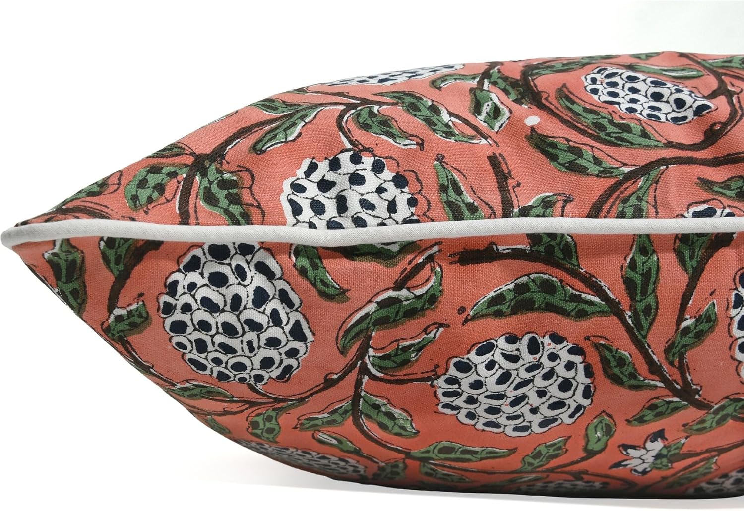 Ridhi Block Print Dark Salmon Pink Pillow Cover 24" x 24" (Pack of 2) Decorative Couch Pillows for Living Room, Chic Boho Cute Outdoor Pill…