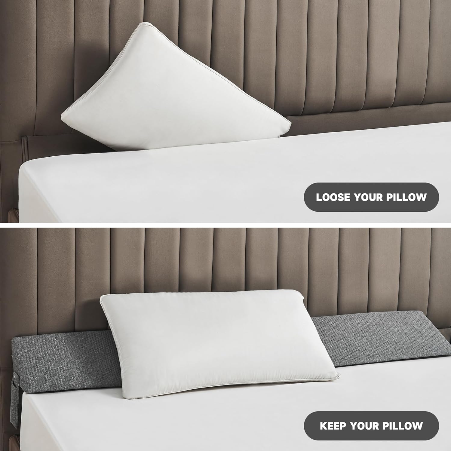 IFNOW Queen Size(60"x6"x10") Bed Wedge Pillow for Headboard, Mattress Gap Filler(0-8"), Bed Wedge for Gap Between Your Headboard and…