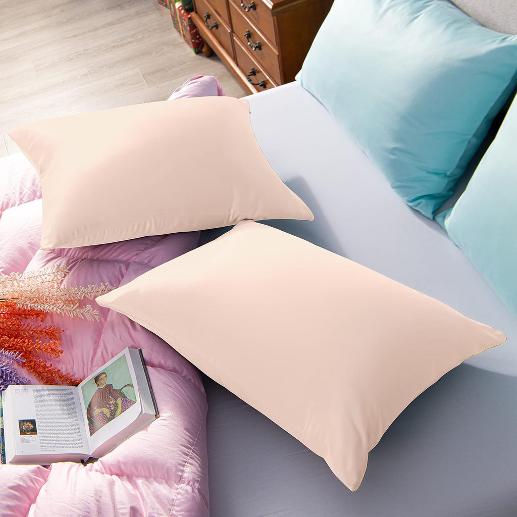 Ntbay Zippered Satin Pillow Cases for Hair and Skin, Luxury King Hidden Zipper Pillowcases Set of 2, 20x36 Inches, Pink 36 Inches Pink