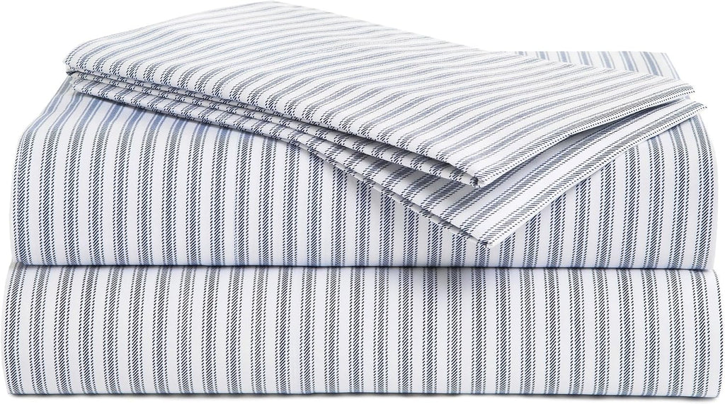 Perupima Peru Pima 415 Thread Count Percal Twin Sheet Set - 100% Peruvian Pima Cotton, 3 Piece (Flat, Fitted, 1 Pillowcase) - Cooling, Cris…