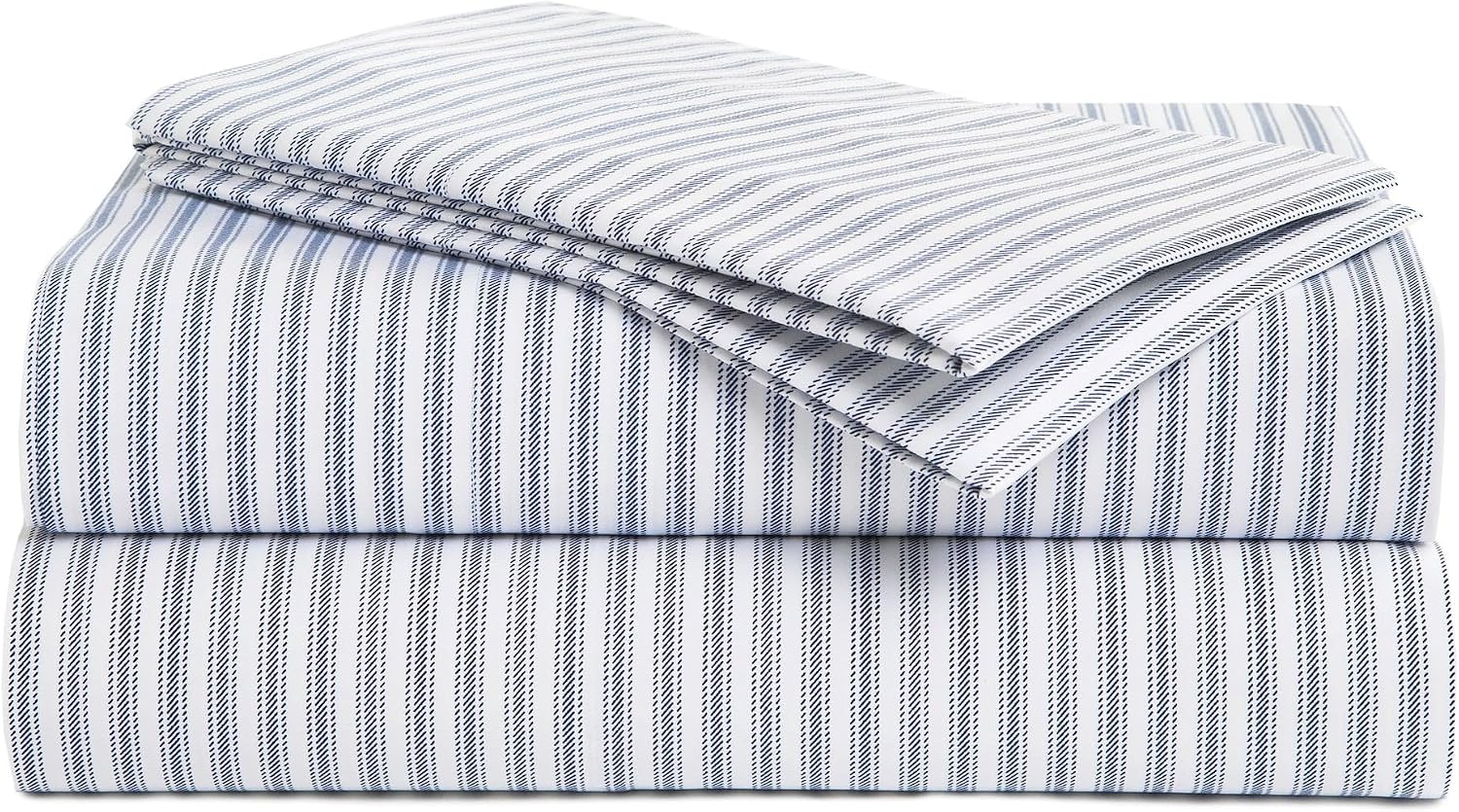 Perupima Peru Pima 415 Thread Count Percal Twin Sheet Set - 100% Peruvian Pima Cotton, 3 Piece (Flat, Fitted, 1 Pillowcase) - Cooling, Cris…