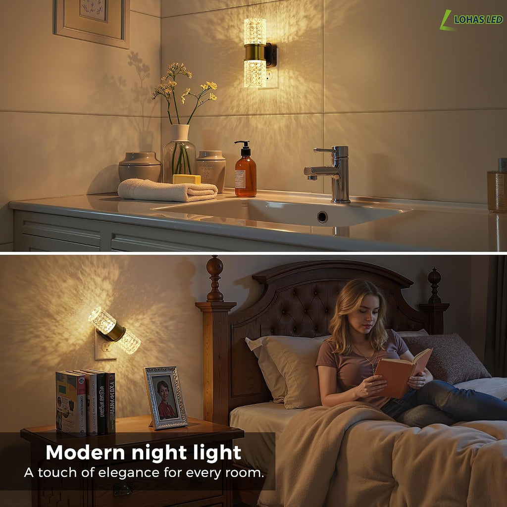 L LOHAS LED Night Light, Dimmable Night Lights Plug into Wall, 0-100LM Adjustable Brightness LED Night Light, Automatic Night Lights Plug…