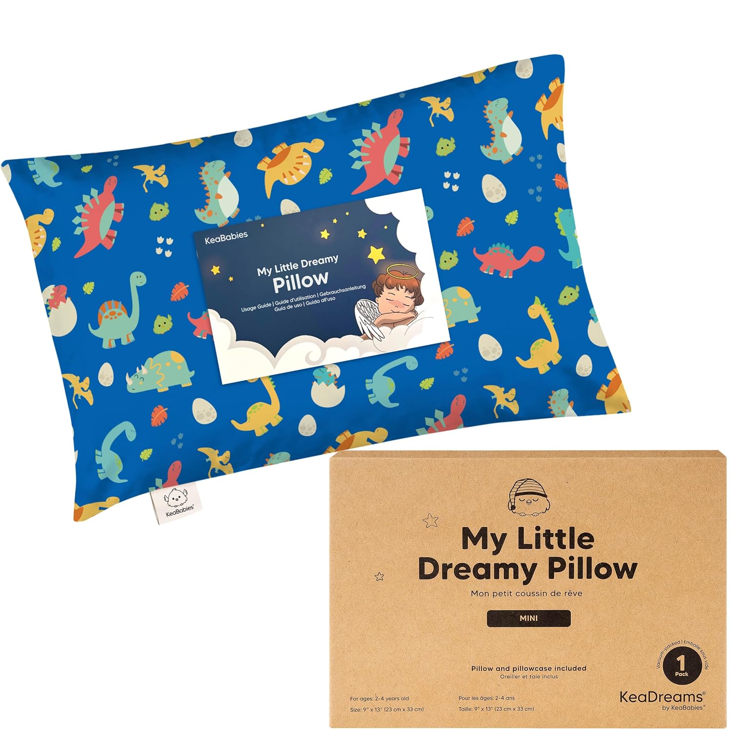 Mini Toddler Pillow with Pillowcase - 9x13 My Little Dreamy Travel Kids Pillow for Sleeping, Toddler Bed, Small, Tiny, Organic Cotton…