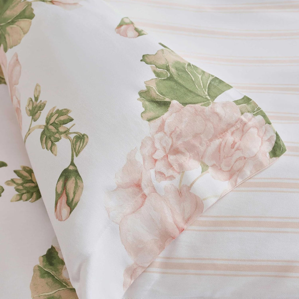 MarthaStewart Martha Stewart - Queen Duvet Cover Set, 100% Smooth & Silky Sateen Cotton Bedding, 3 Piece Floral Bedding with Matching Pillo…