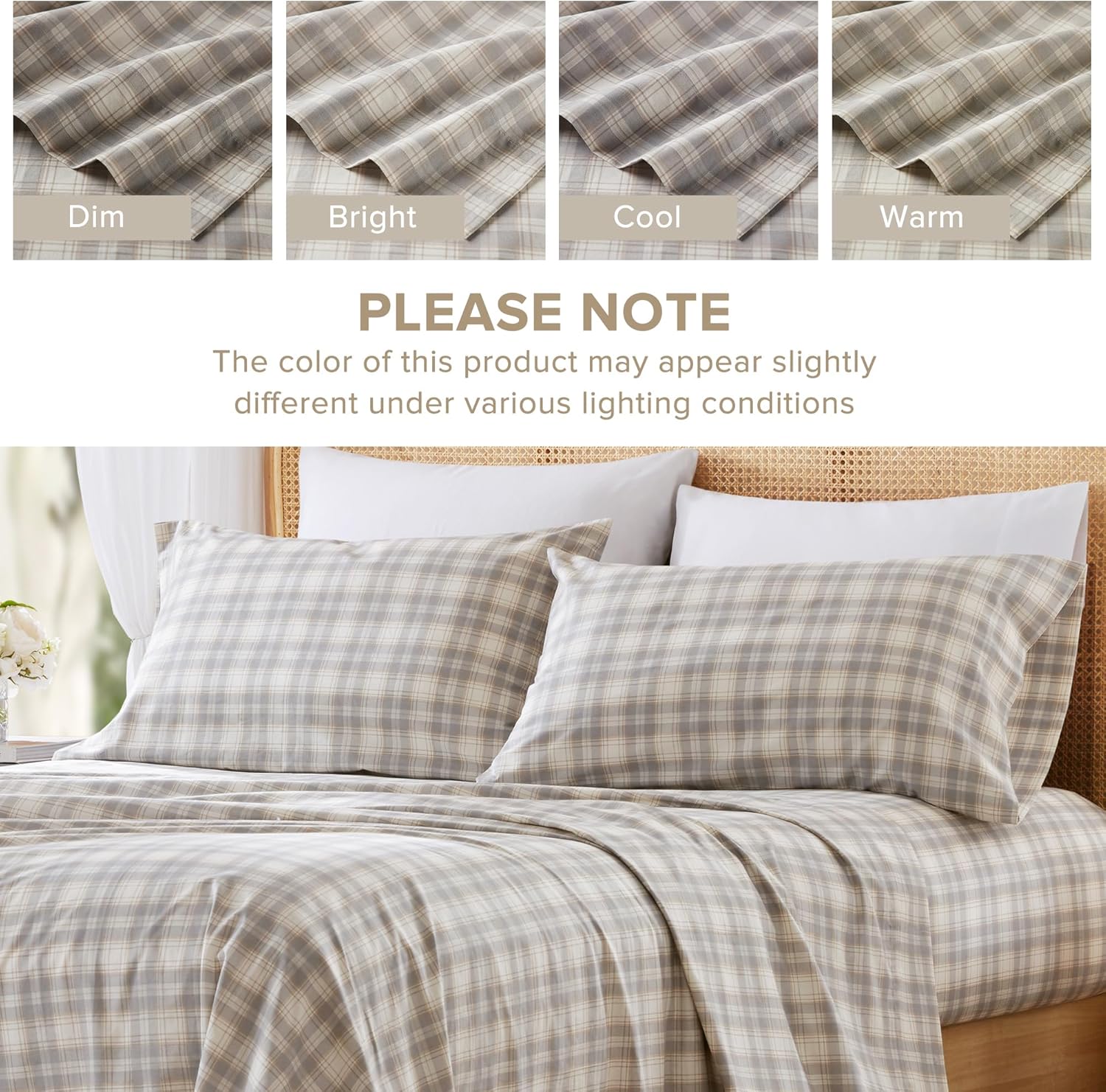 ComfortSpaces Comfort Spaces 100% Cotton Sheets Full, Breathable, Naturally Cool Cotton Sheets, Soft Cotton Bed Sheets with 14" Elastic Poc…