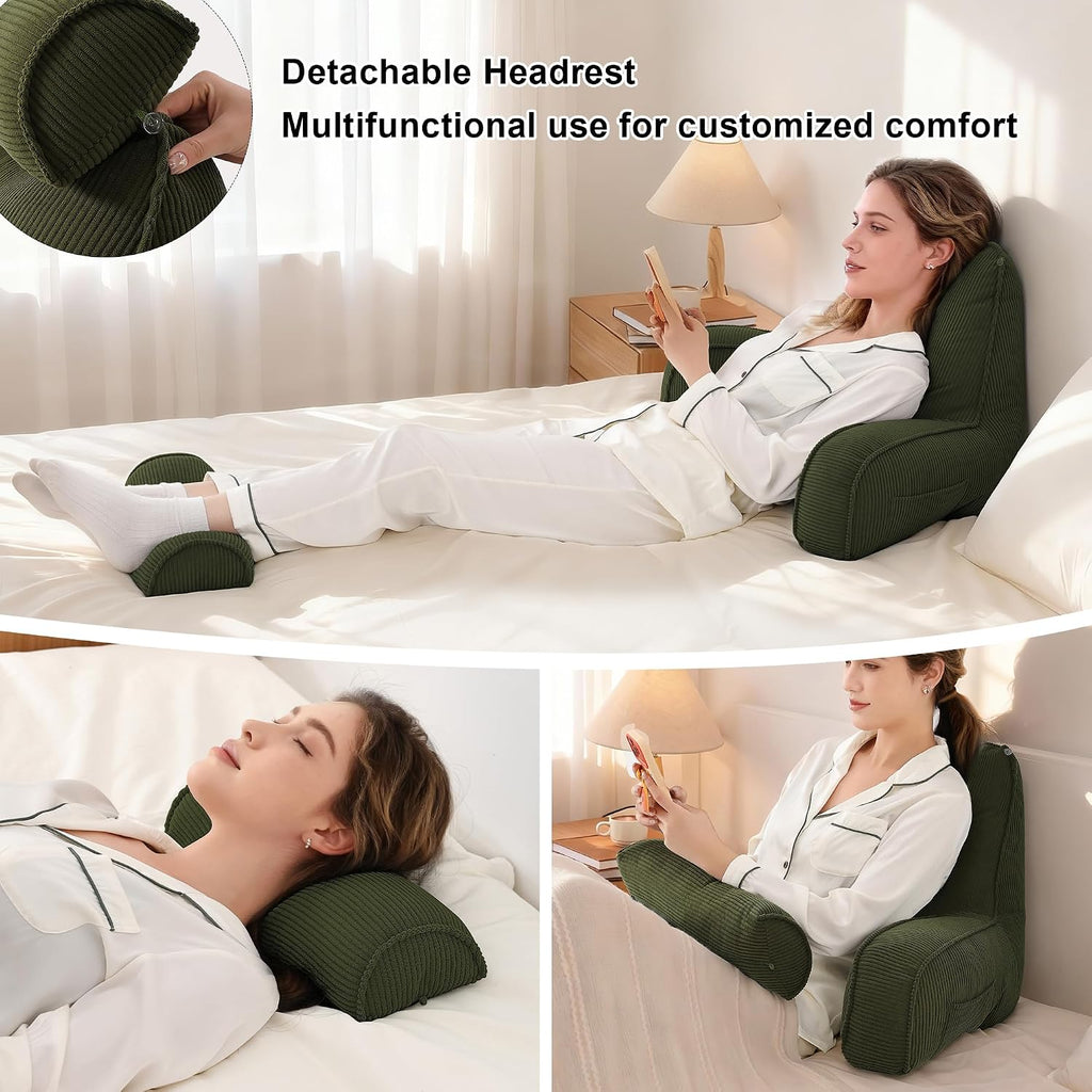 Ailuteie Corduroy Reading Pillow, Backrest Pillow for Sitting Up in Bed, Bed Rest Back Support Cushion for Daybed Sofa Couch, Lounge Pillow…